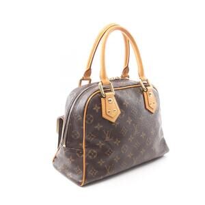 Louis Vuitton Canvas Manhattan Leather Brown Handbag Monogram